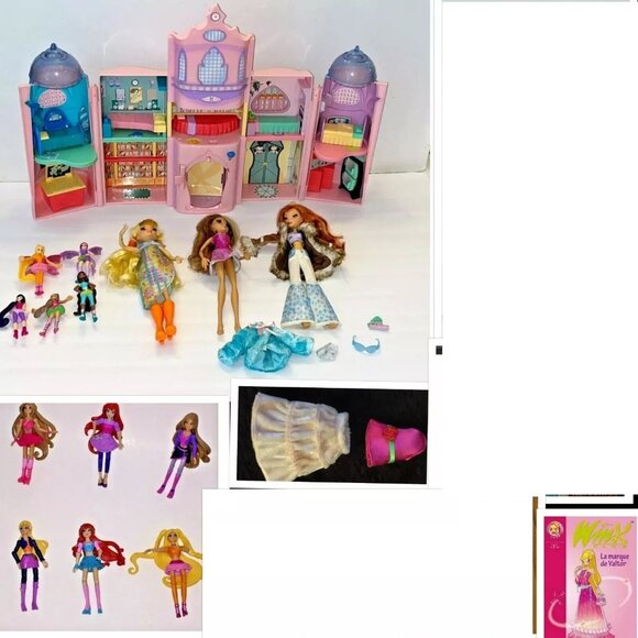 HUGE Lot WINX CLUB dolls CASTLE, Bloom Stella Flora DS Game, Figures Dolls